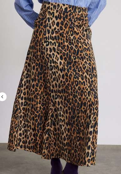 Hyan Leopard Midi Skirt