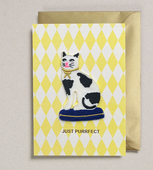 Just Purrrfect Cat Patch Card