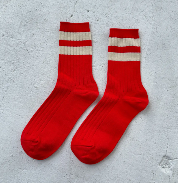 Red Varsity Stripe Sock