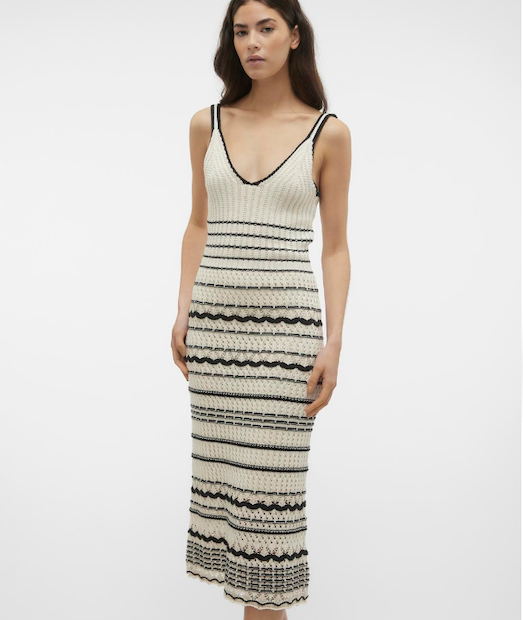Stripe Knit Cotton Dress