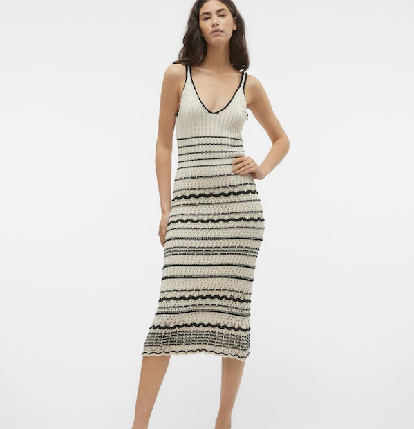 Stripe Knit Cotton Dress