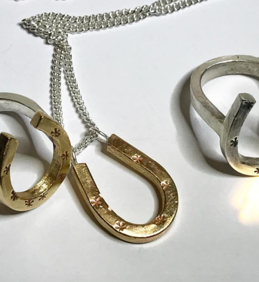 Silver & Brass Horseshoe Necklace