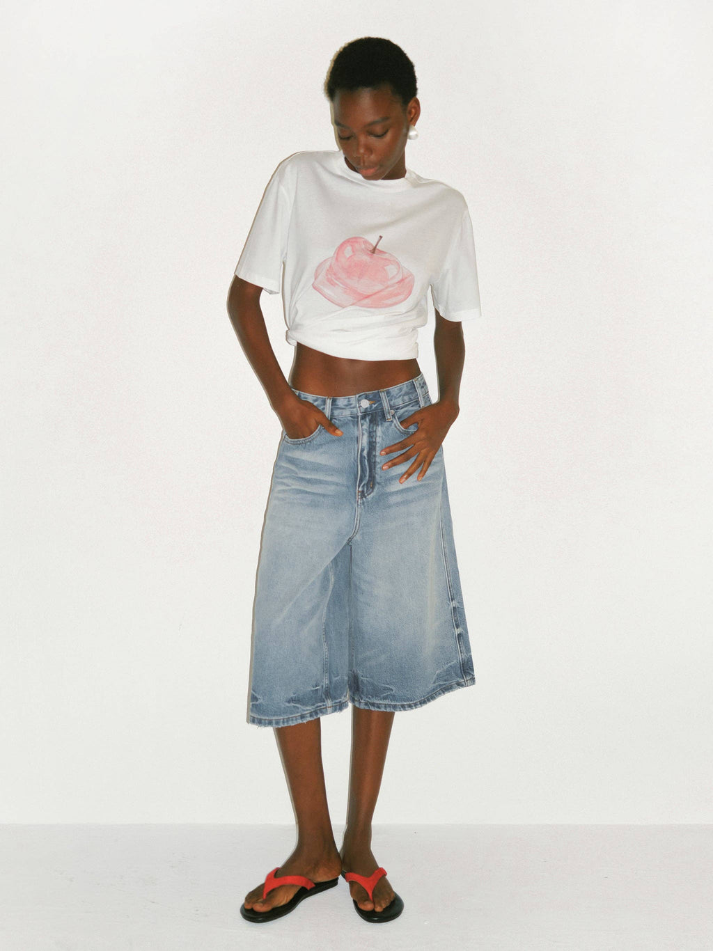 Apple Print Oversized T-shirt