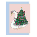 Whimsical Swan Christmas Card