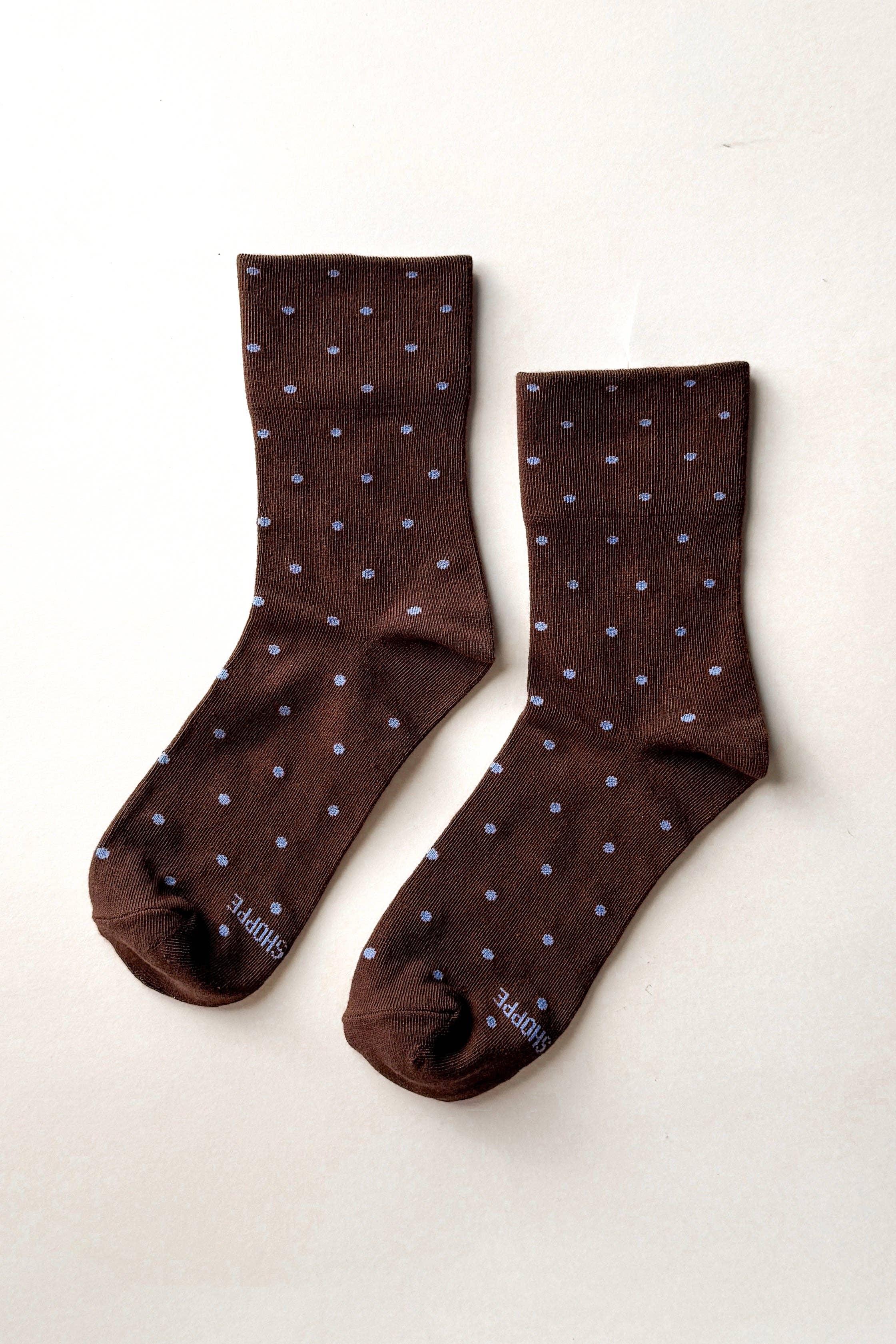 POLKA DOT Socks CACAO/BLUE