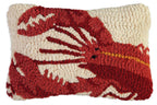 Red Lobster Hand Hooked Wool Pillow