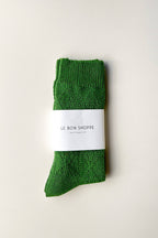 Modal Eyelet Socks Palm Green