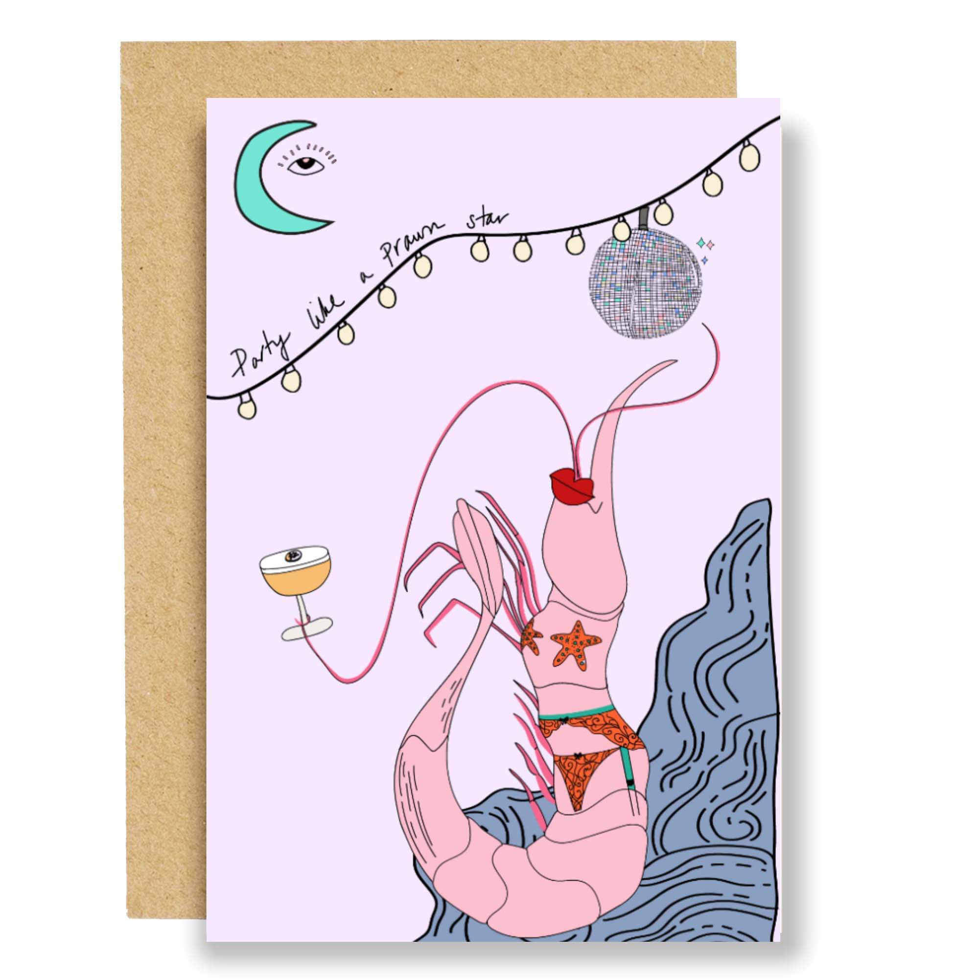 Prawn Star Birthday Card