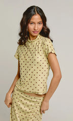 Polka Dot Mesh Top
