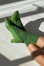 Modal Eyelet Socks Palm Green