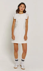 Ivory Broderie Collar Mini Dress