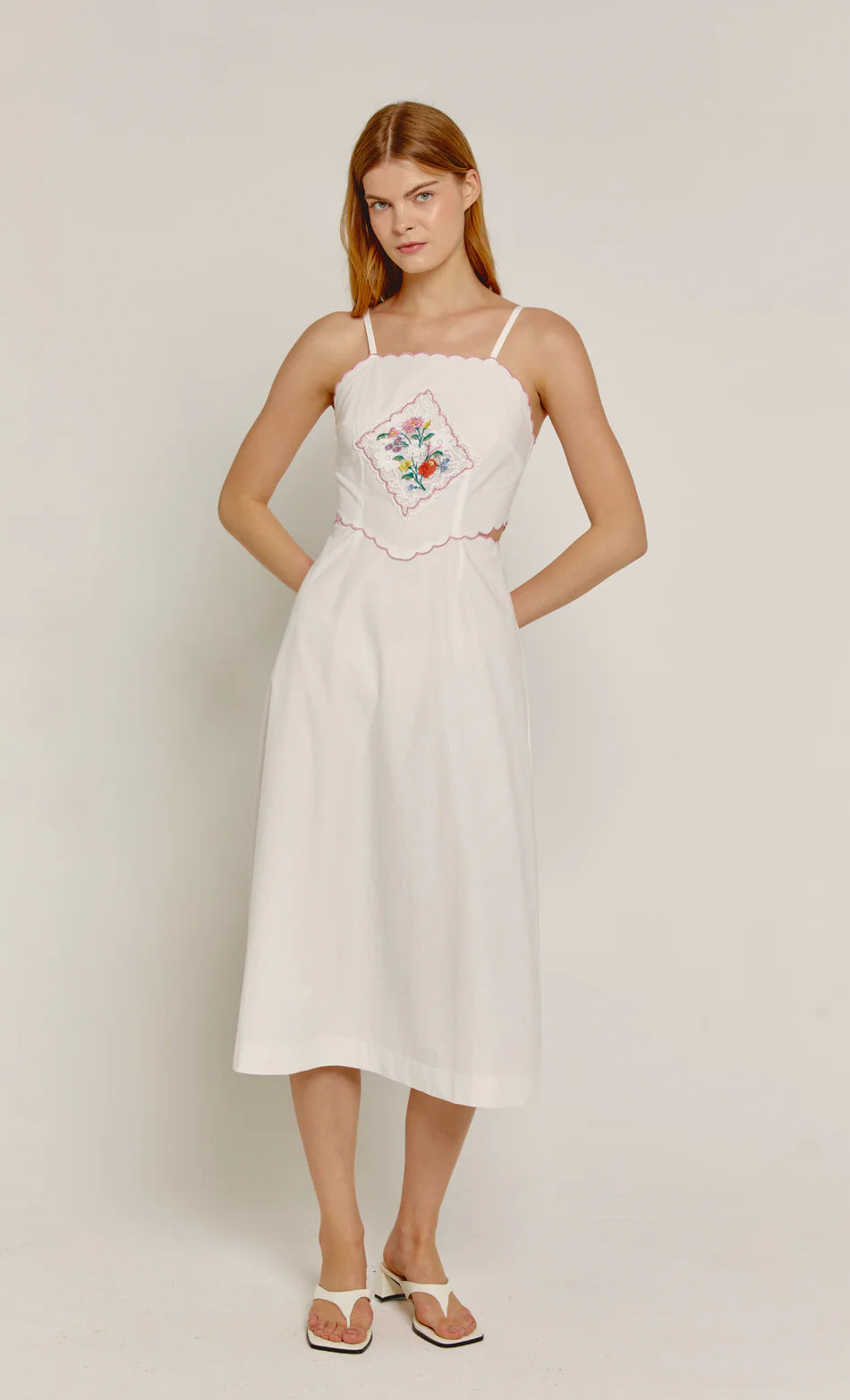 Embroidered Midi Dress