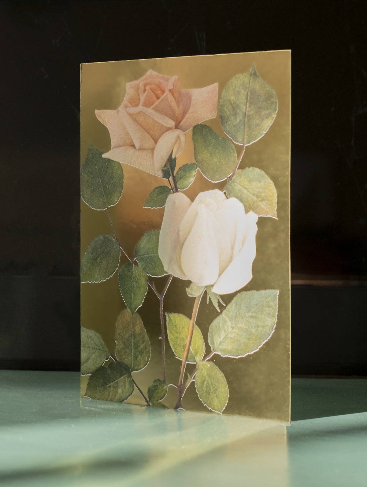 PEACHY ROSES GREETING CARD