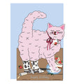 Hey Cat Cake, die cut Birthday Card