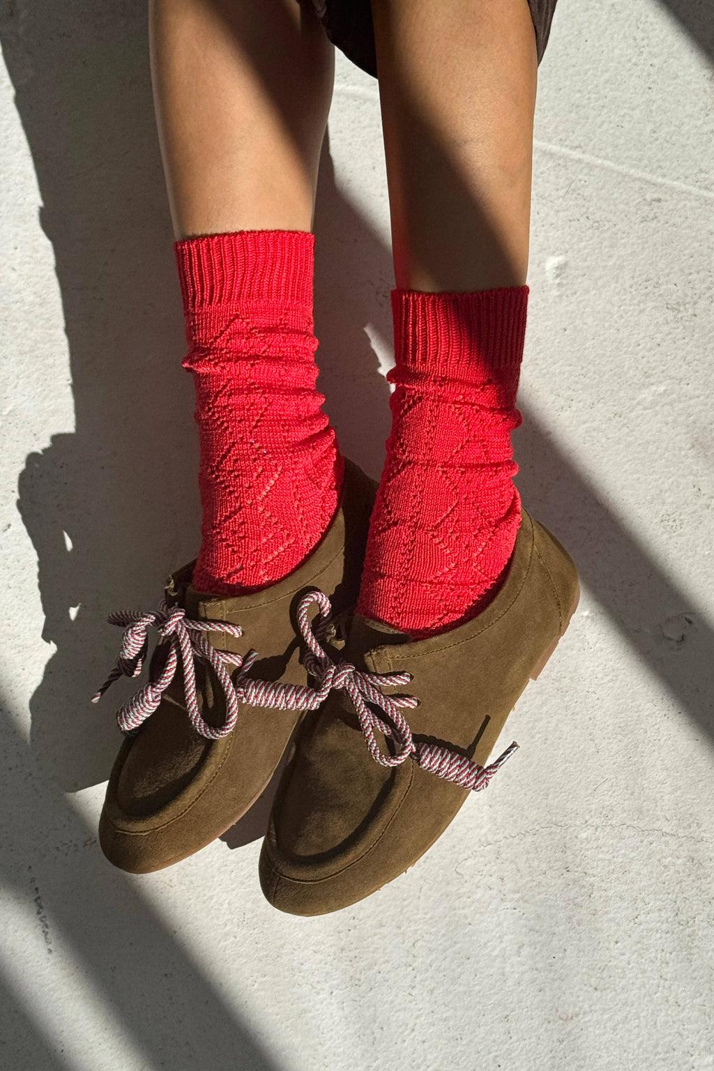 Eyelet Socks Poppy Red