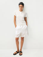 Linen Lace-Trim Shorts