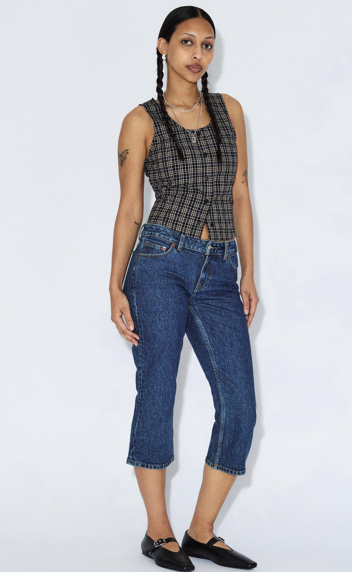 Dark Retro Blue Capri's