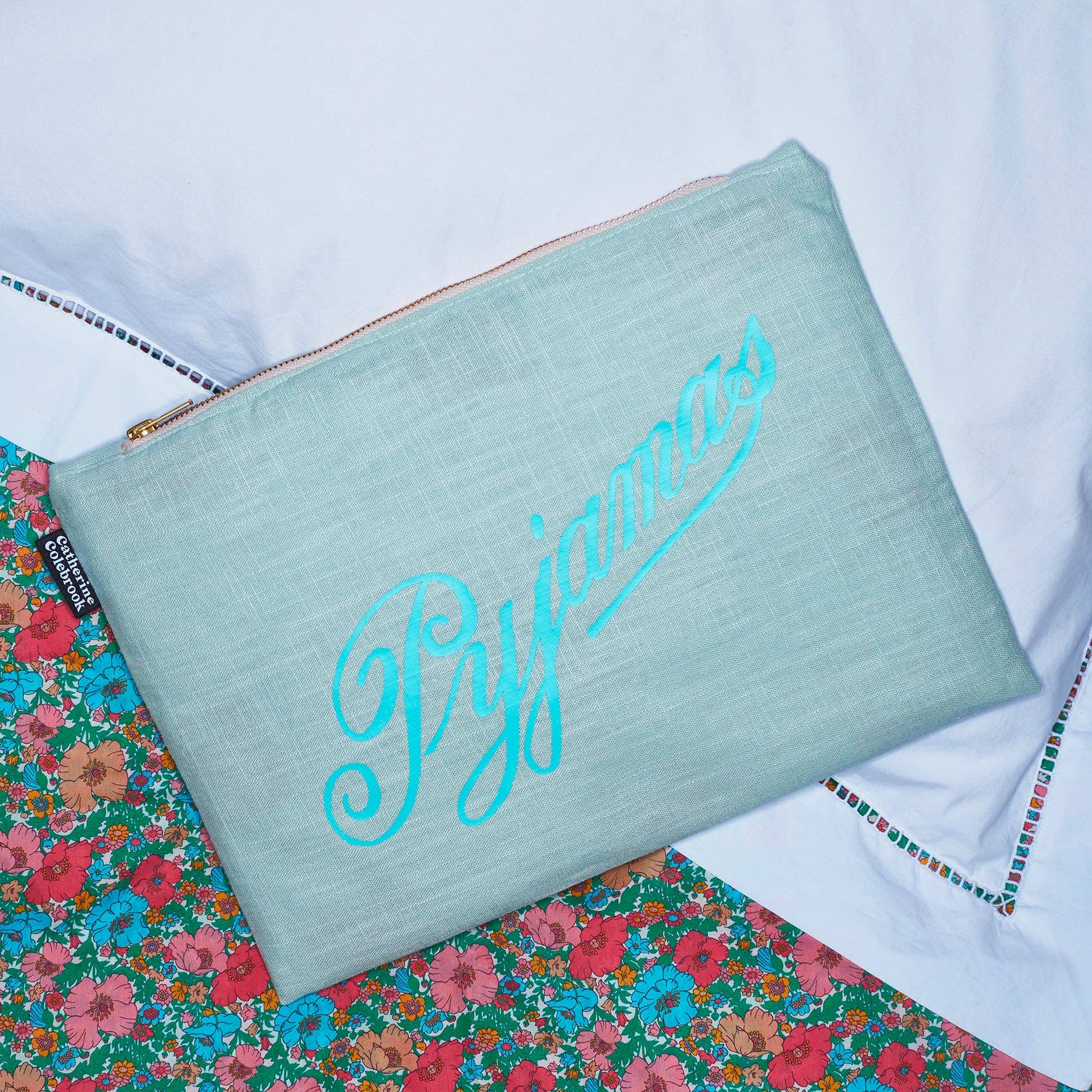 Mint Linen Pyjama Case