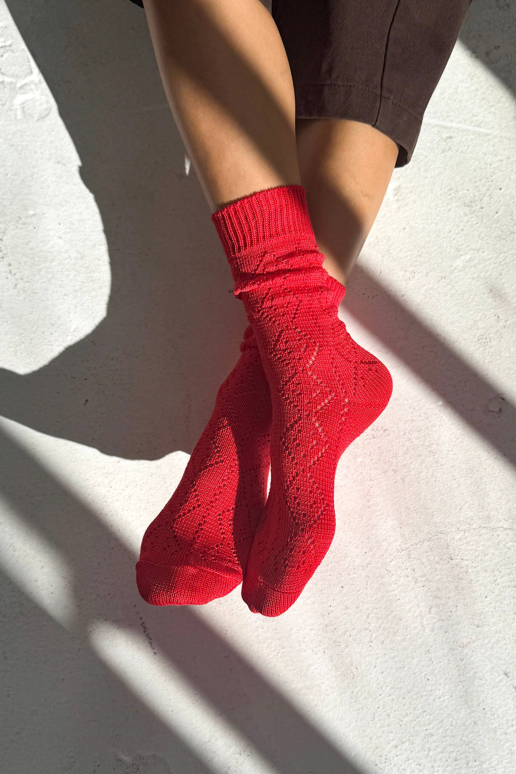 Eyelet Socks Poppy Red