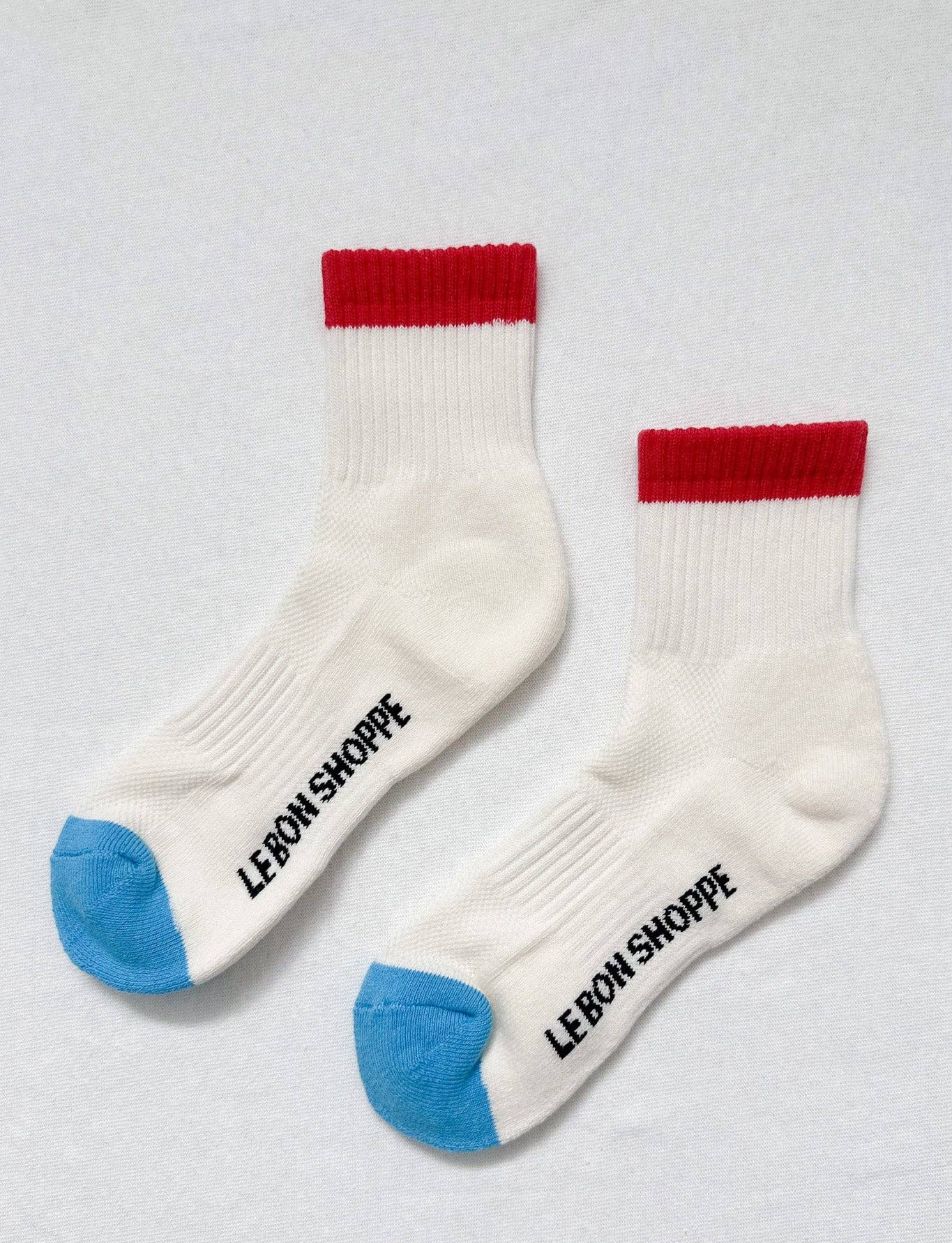 Colour Block Socks Blue Red