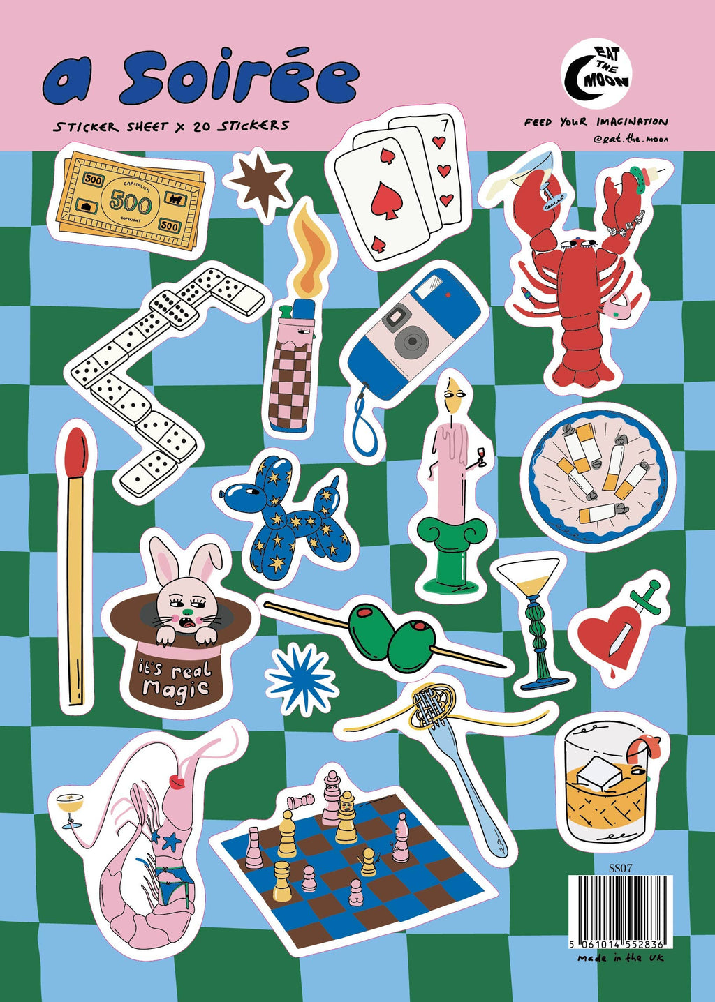 Soiree A5 sticker sheet