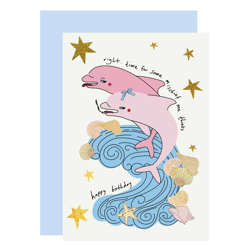 Dolphin Mischief Birthday Card