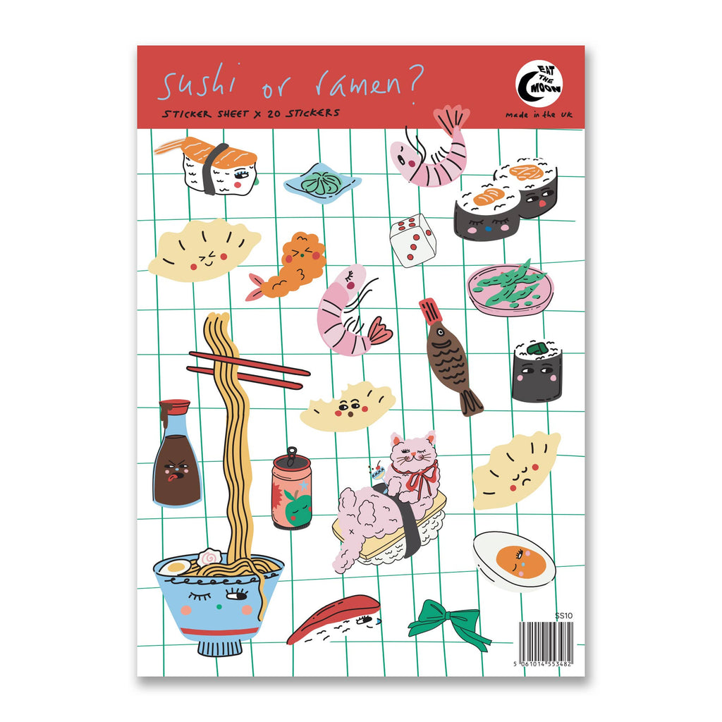 A6 Sticker Sheet Sushi/Ramen