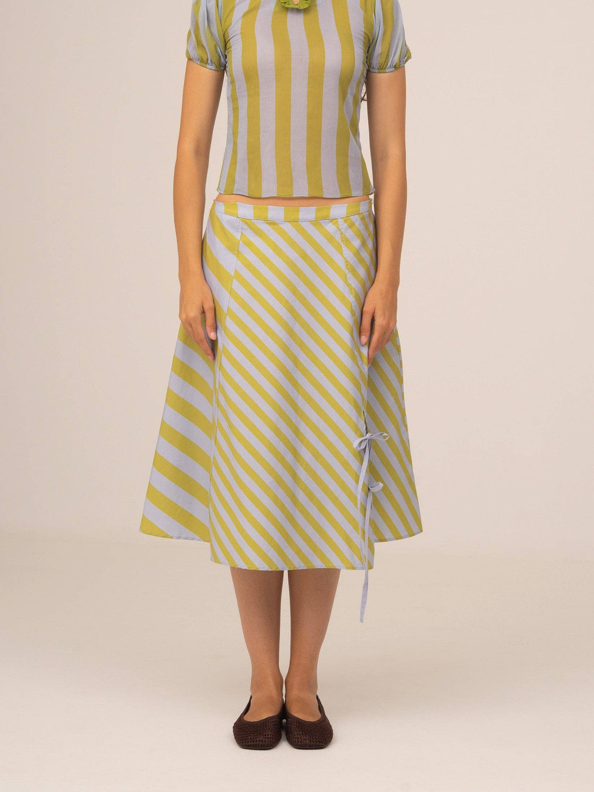Amalfi Striped Midi Skirt