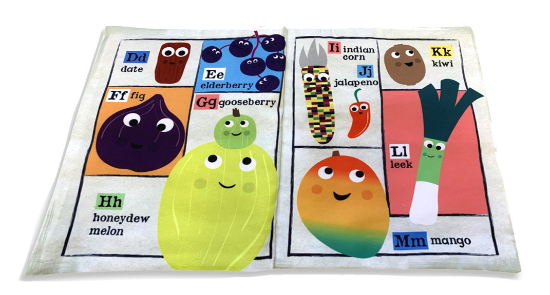 Crinkly Newspaper - Fruit & Veg ABC