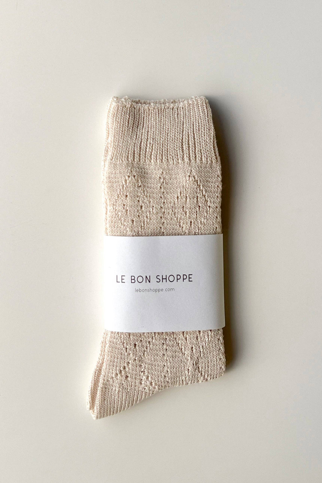Modal Eyelet Socks Oyster