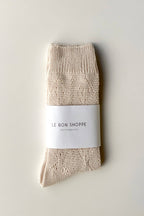 Modal Eyelet Socks Oyster