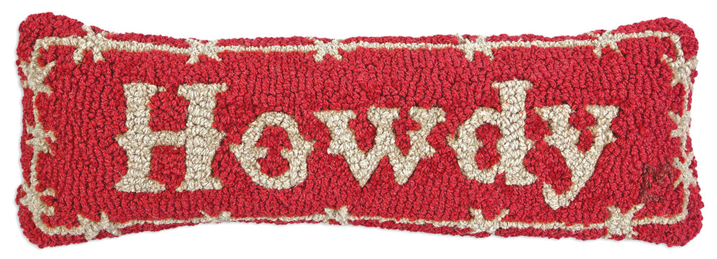 Howdy Hand Hooked Wool Pillow