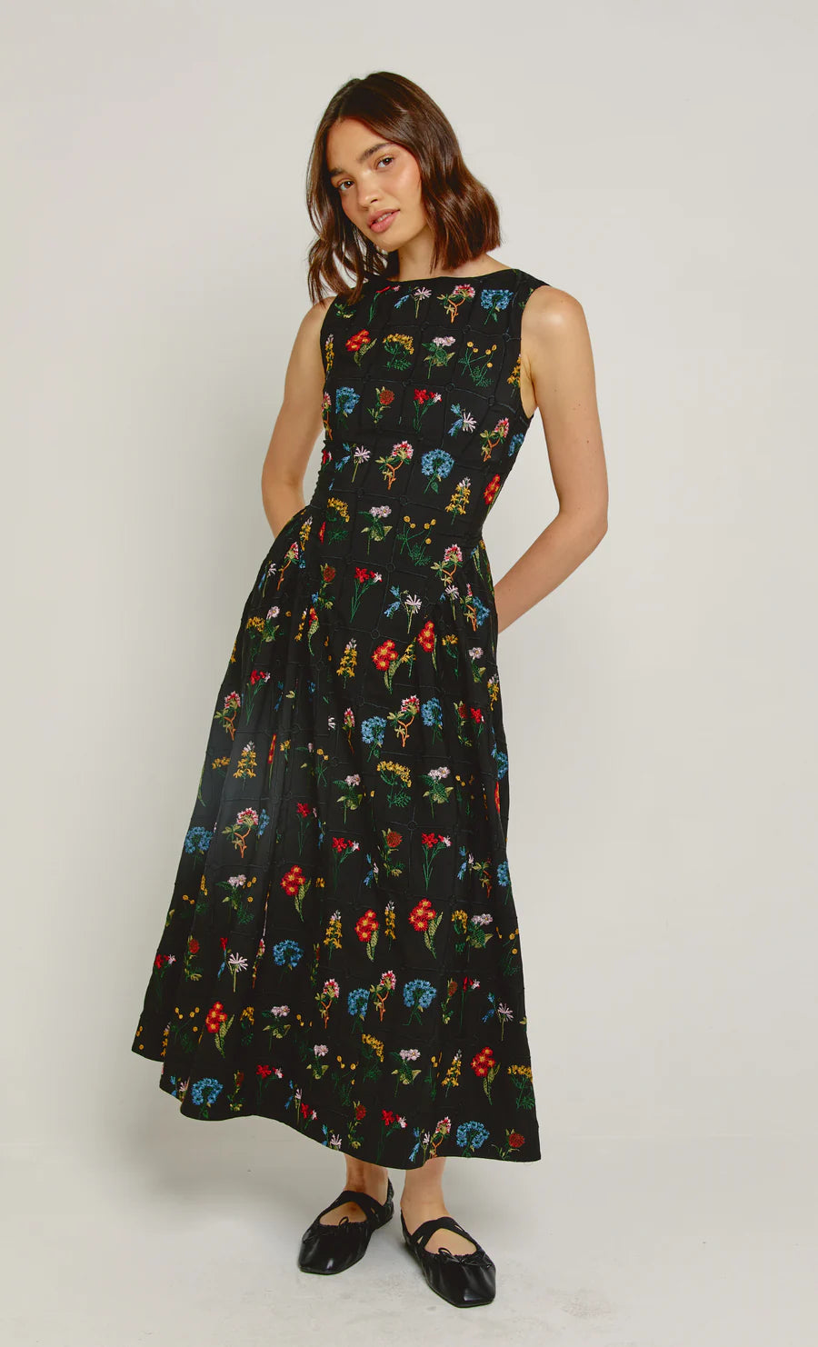 Black Floral Midi Dress COMING SOON