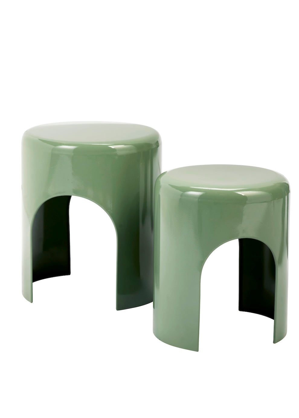 Set of 2  Round Metal Side Tables