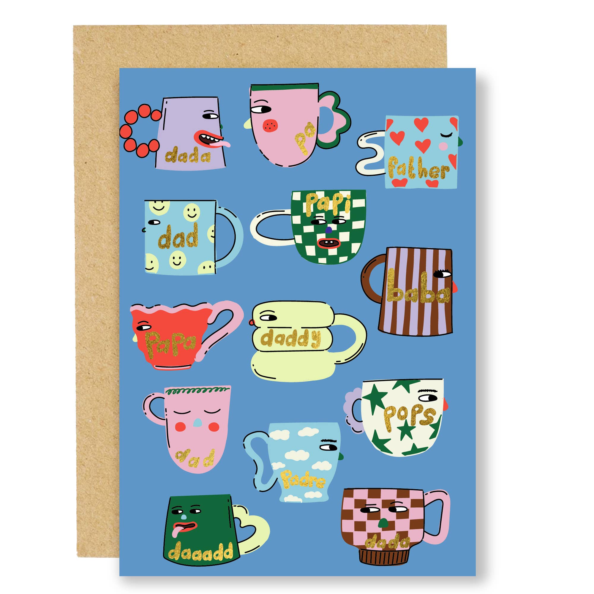 Papa Mugs Greeting Card