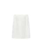 Double-Waist Straight Midi Skirt: White / M