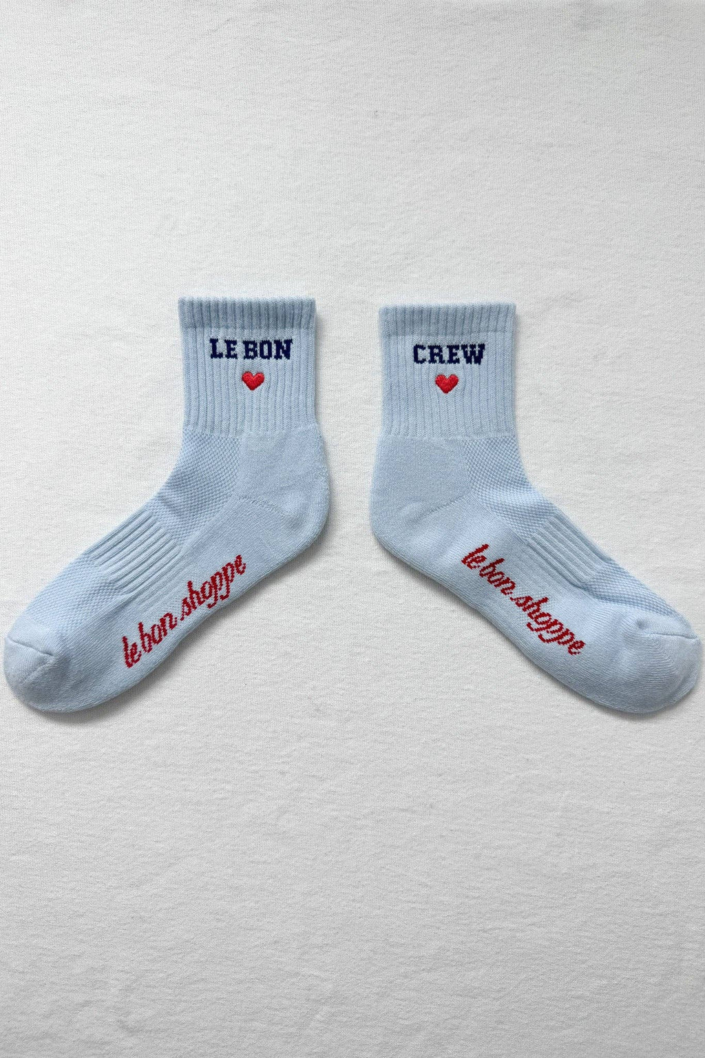 Embroidered Crew Socks SKY BLUE