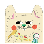 Rabbit eats pizza Kids Greeting Card