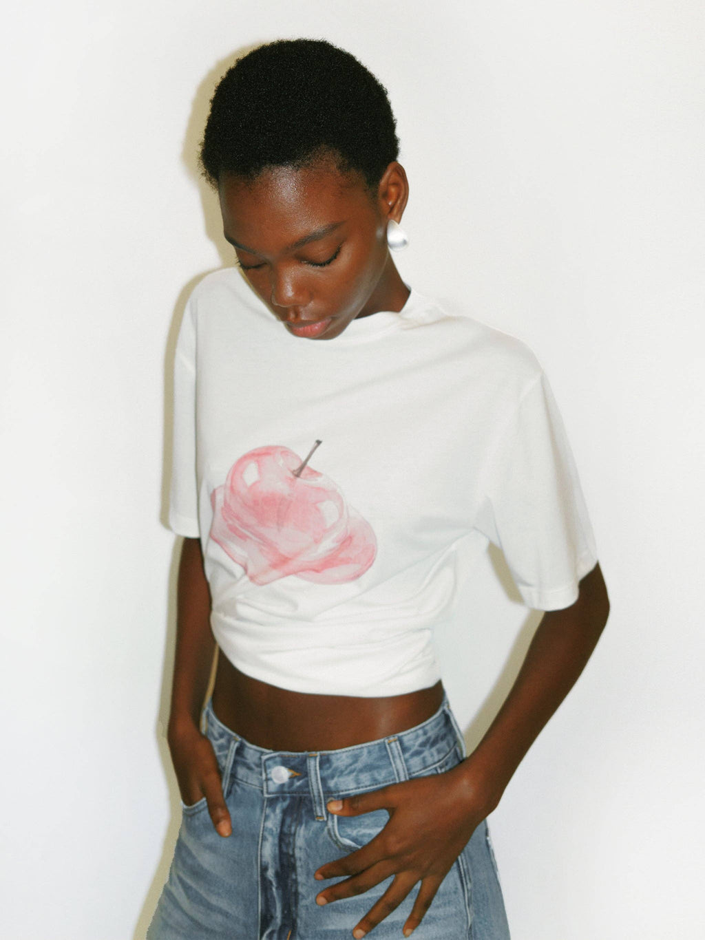 Apple Print Oversized T-shirt