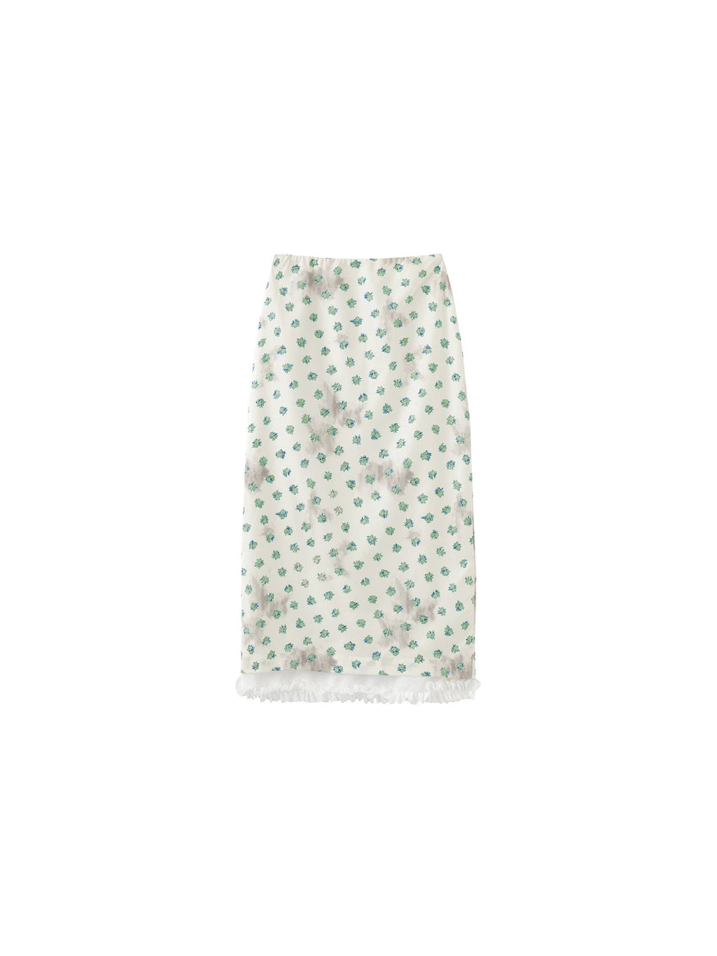 Lace Patchwork Floral Printed Skirt