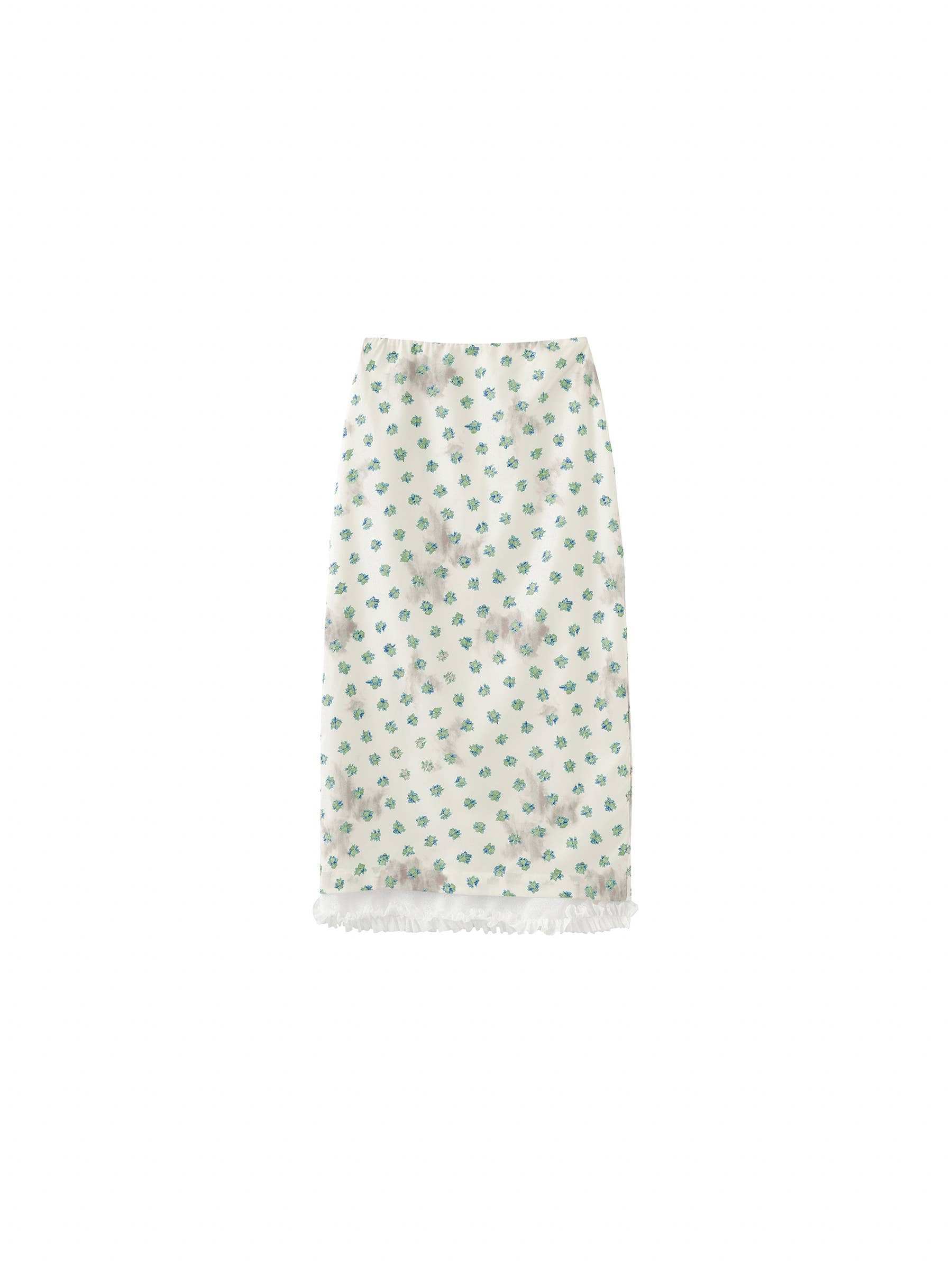 Lace Patchwork Floral Printed Skirt