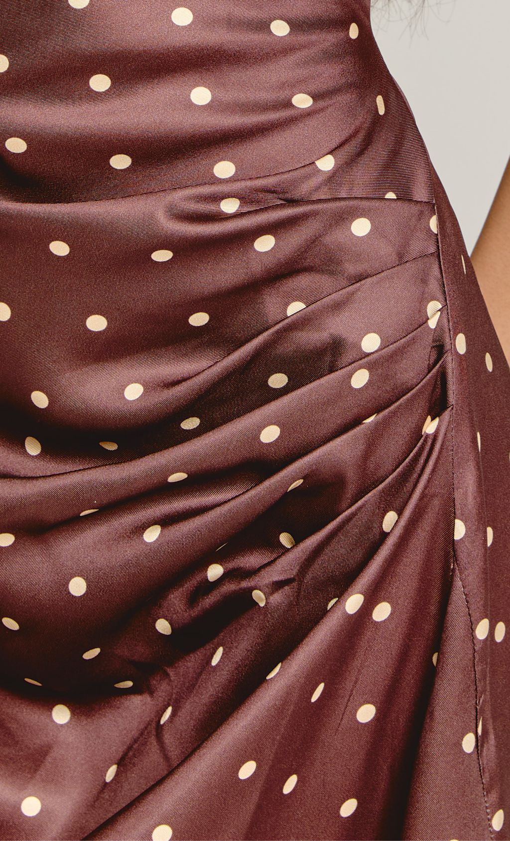 Polka Dot Asymmetric Midi Dress