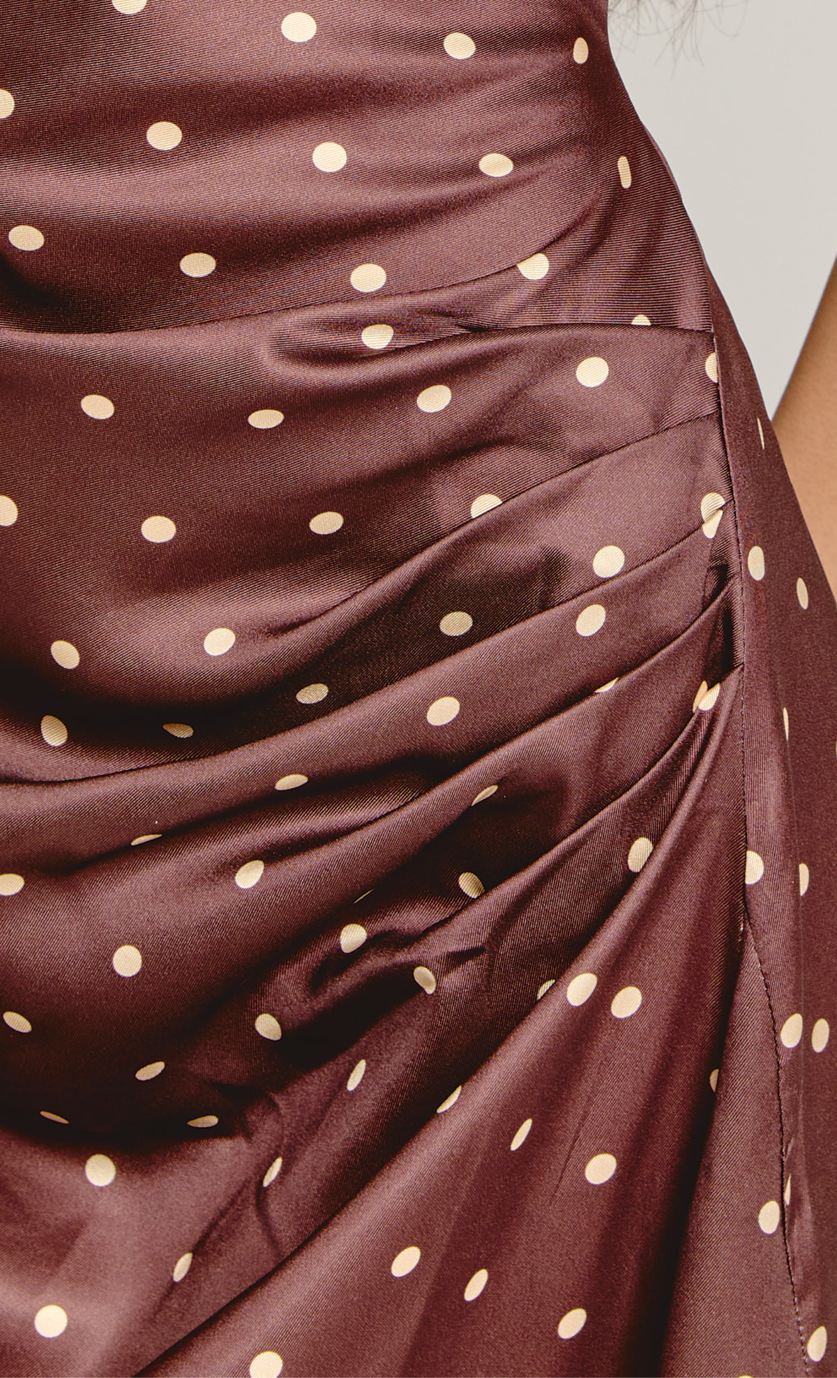 Polka Dot Asymmetric Midi Dress