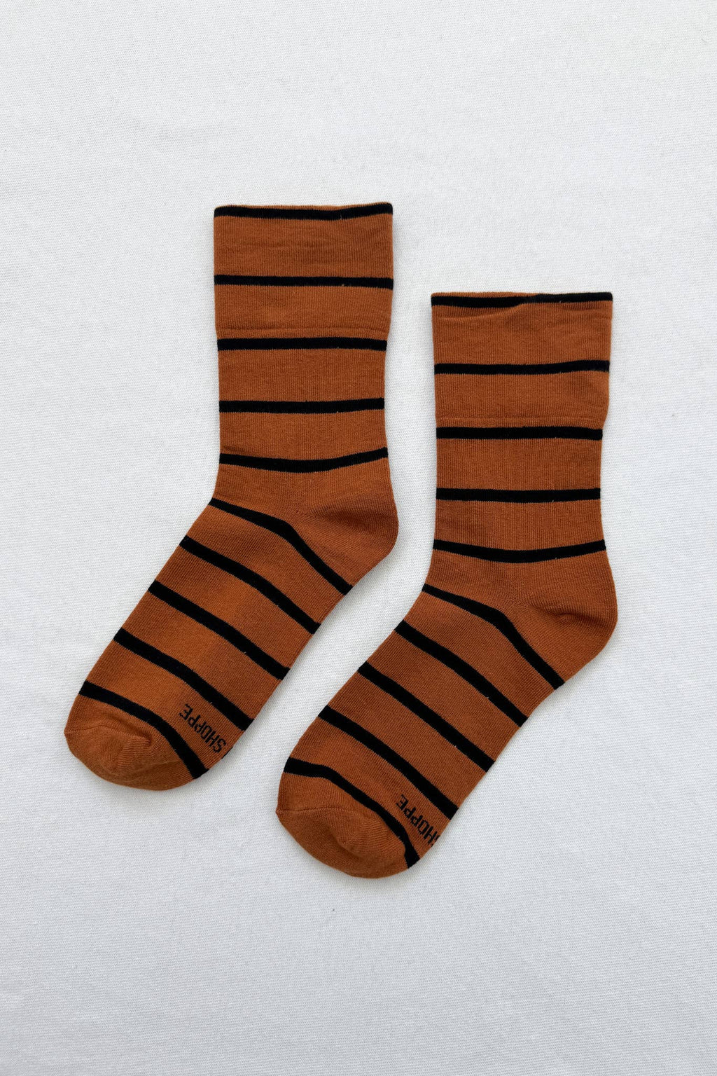 Stripe Wally Socks Camel