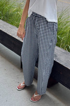 Black Gingham Arc Pants