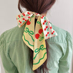 Cherry Twilly Ribbon Scarf