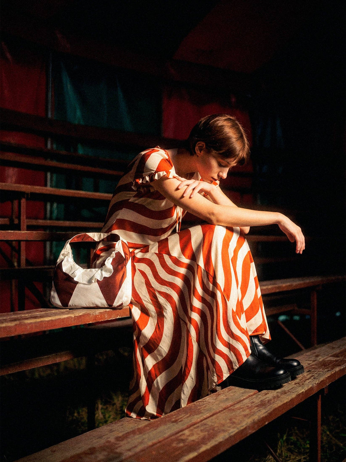 Striped Red Maxi Dress