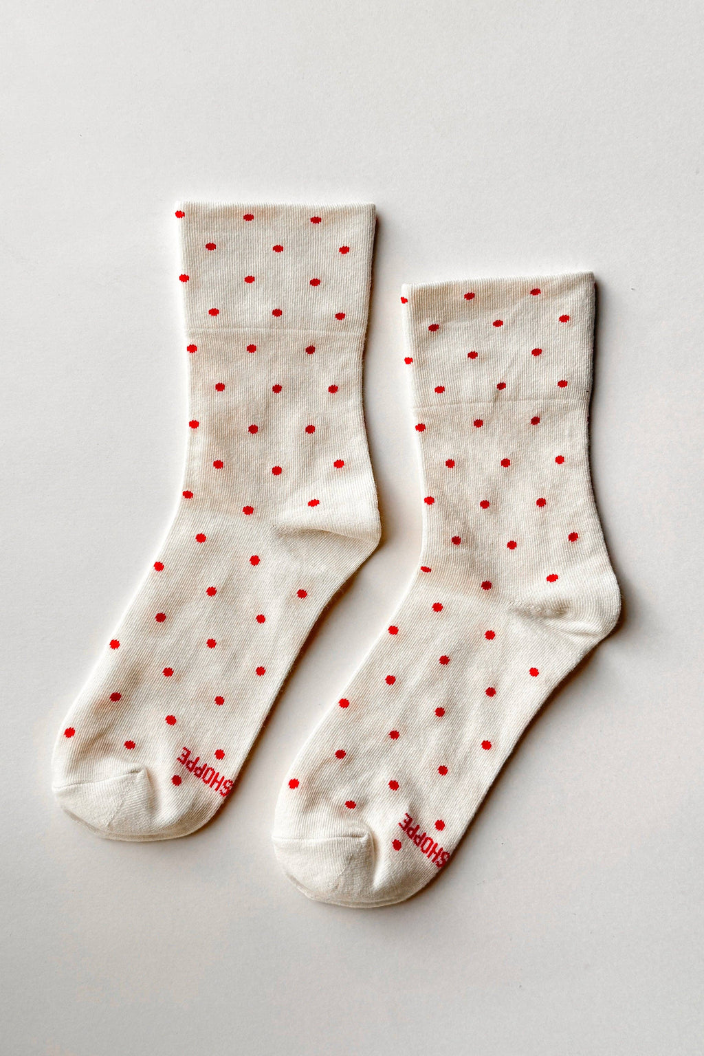 POLKA DOT Socks CREAM/RED
