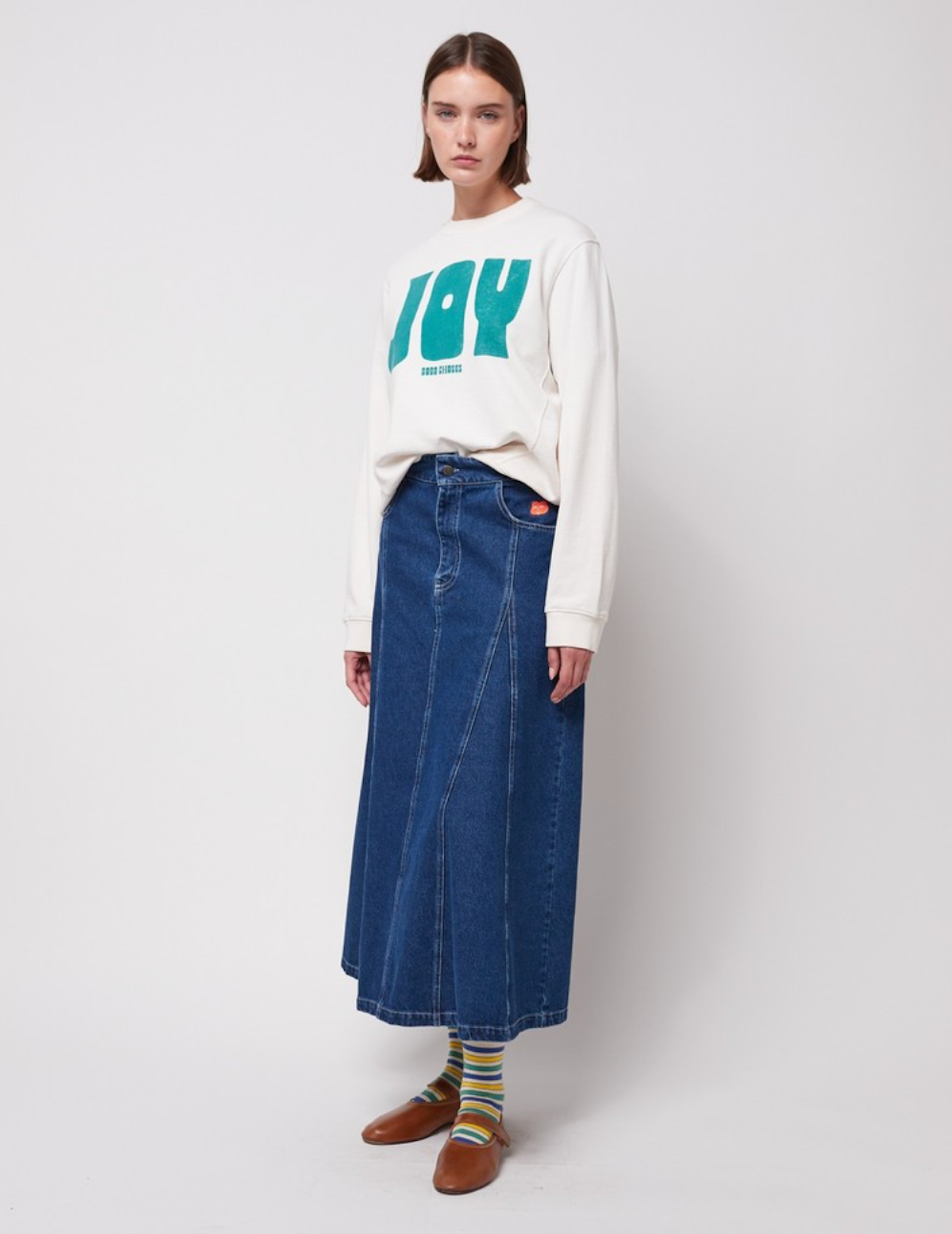 Denim Panelled Skirt