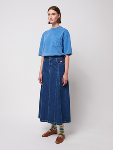 Denim Panelled Skirt